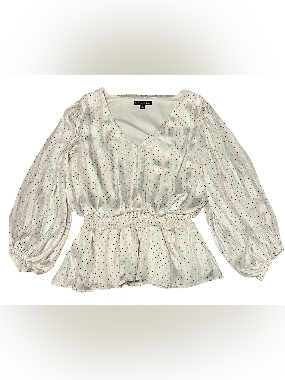 Sarah Michelle Classic Polka Dot Blouse Sz S